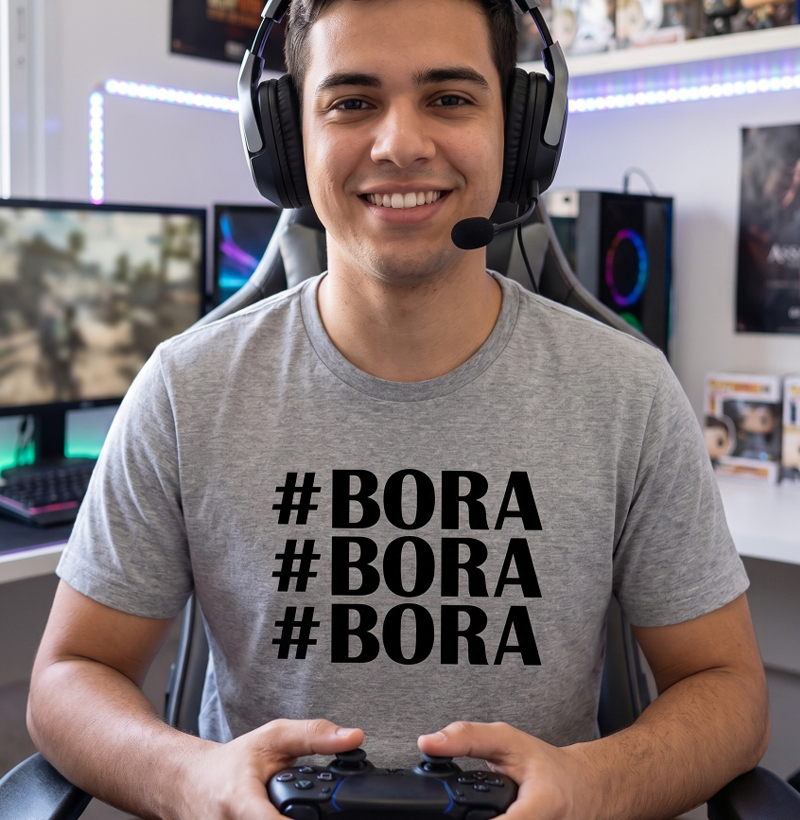 Camiseta Gamer "#Bora #Bora #Bora"