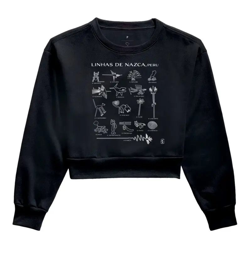 Cropped Moletom Linhas de Nazca (com nomes)