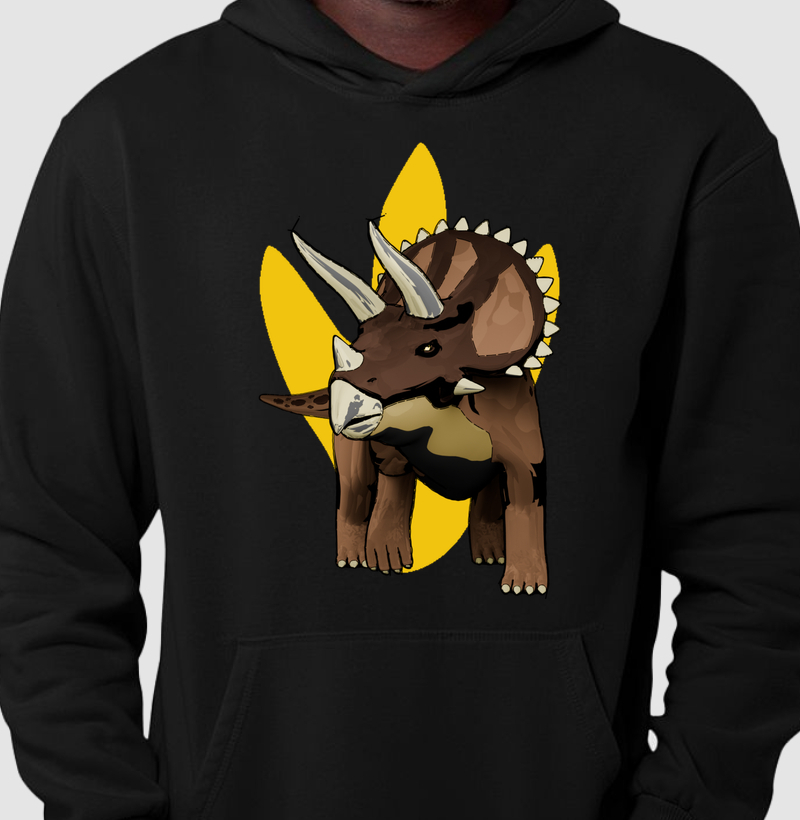 Blusa Dinossauro Moletom Triceratops Algodão Premium Dinoloco