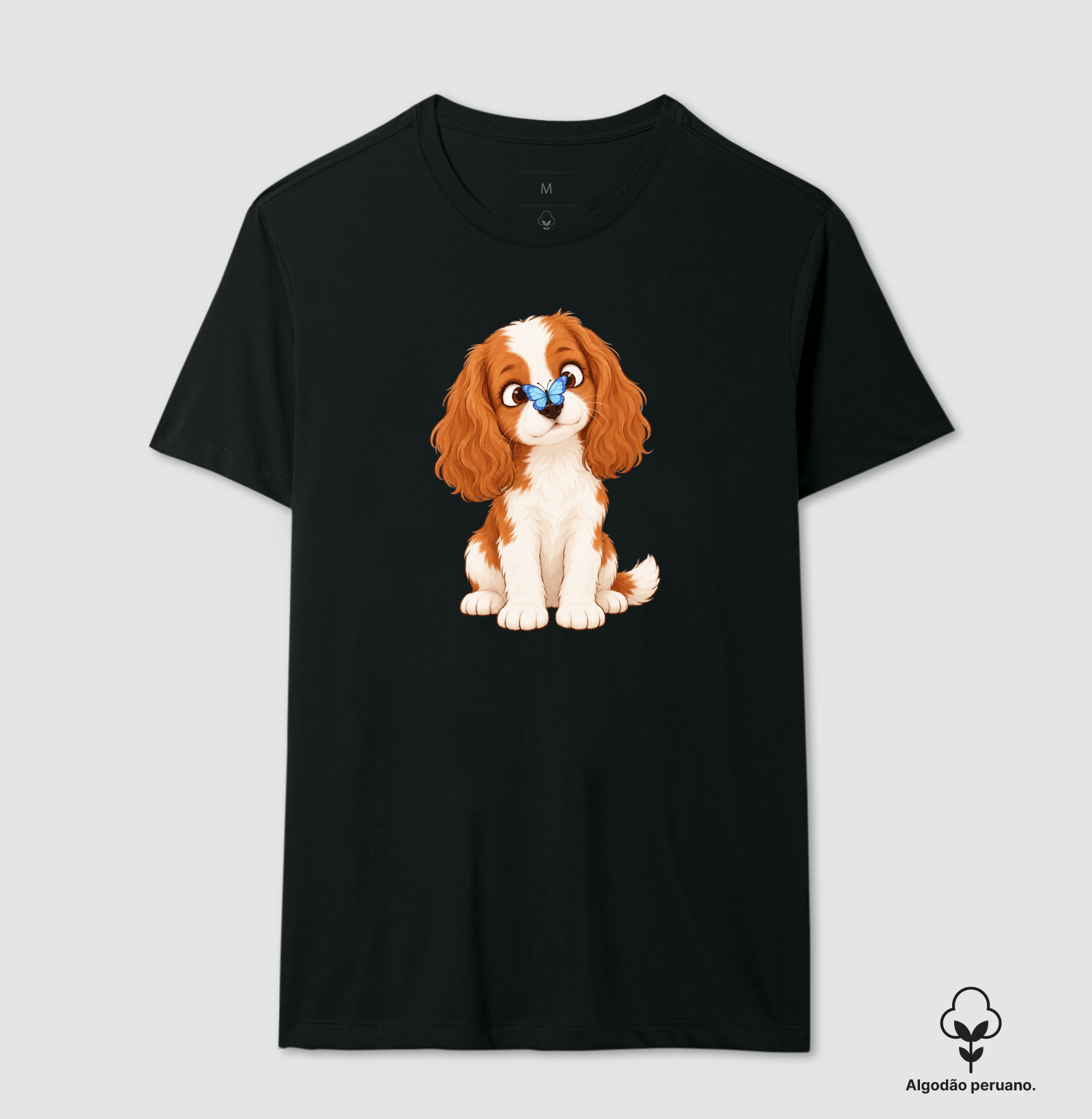 Borboleta No Focinho - Camiseta Algodão Peruano