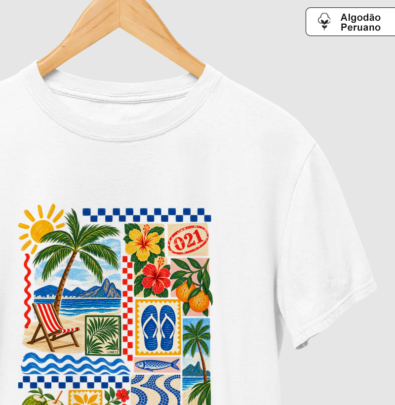 VERÃO EM RETALHOS - Camiseta Algodão Peruano