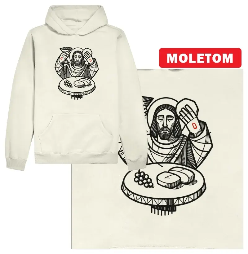 Jesus Cristo e a Eucaristia - Moletom Com Capuz