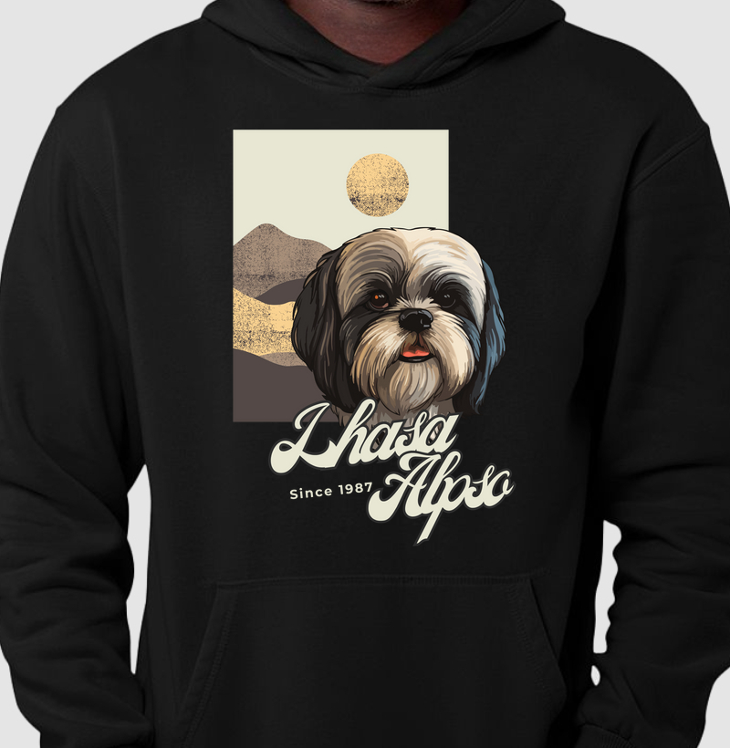 Hoodie Moletom Lhasa Apso Busto Dog Pulse