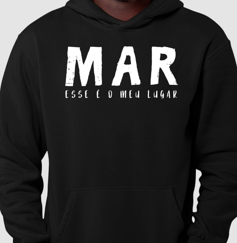 Casaco de Moletom Hoodie Mar Esse é o Meu Lugar