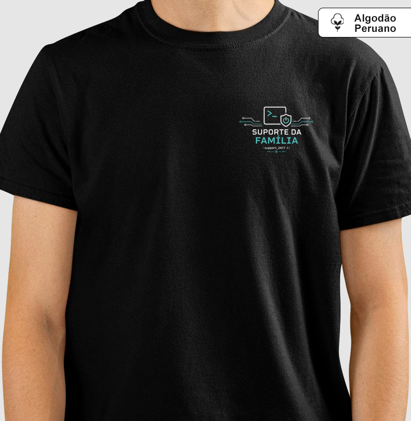 Camiseta Suporte da Família — Estampa de Bolso em Algodão Peruano