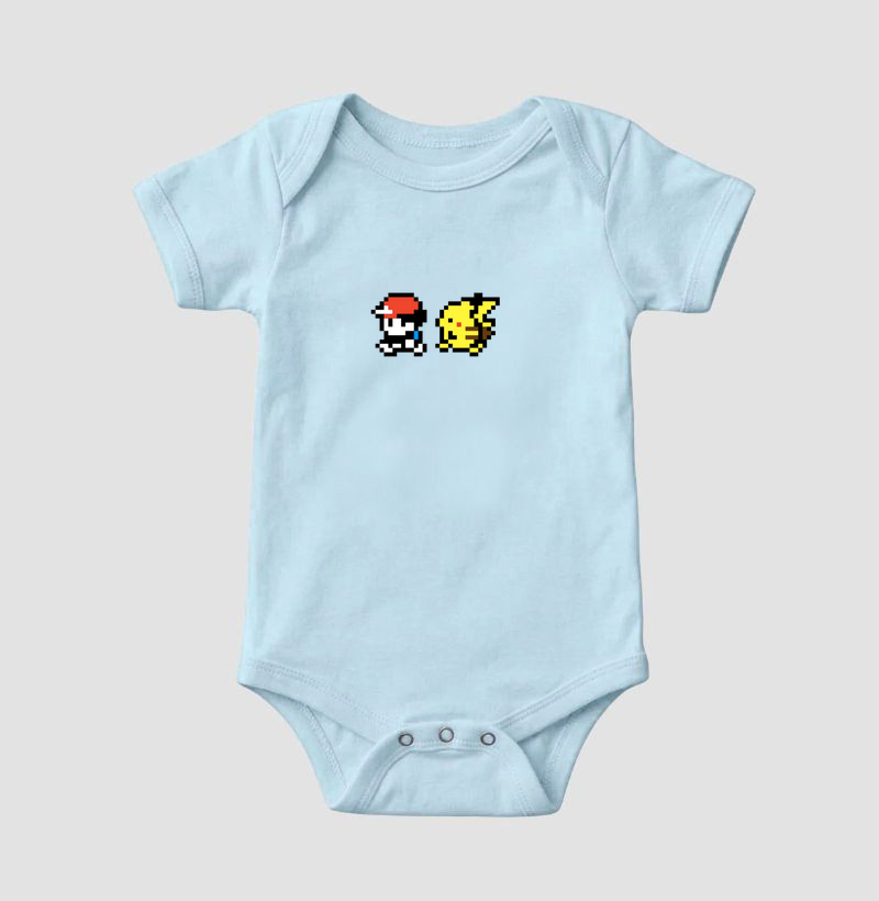 ash & pikachu 8-bits - Body Infantil