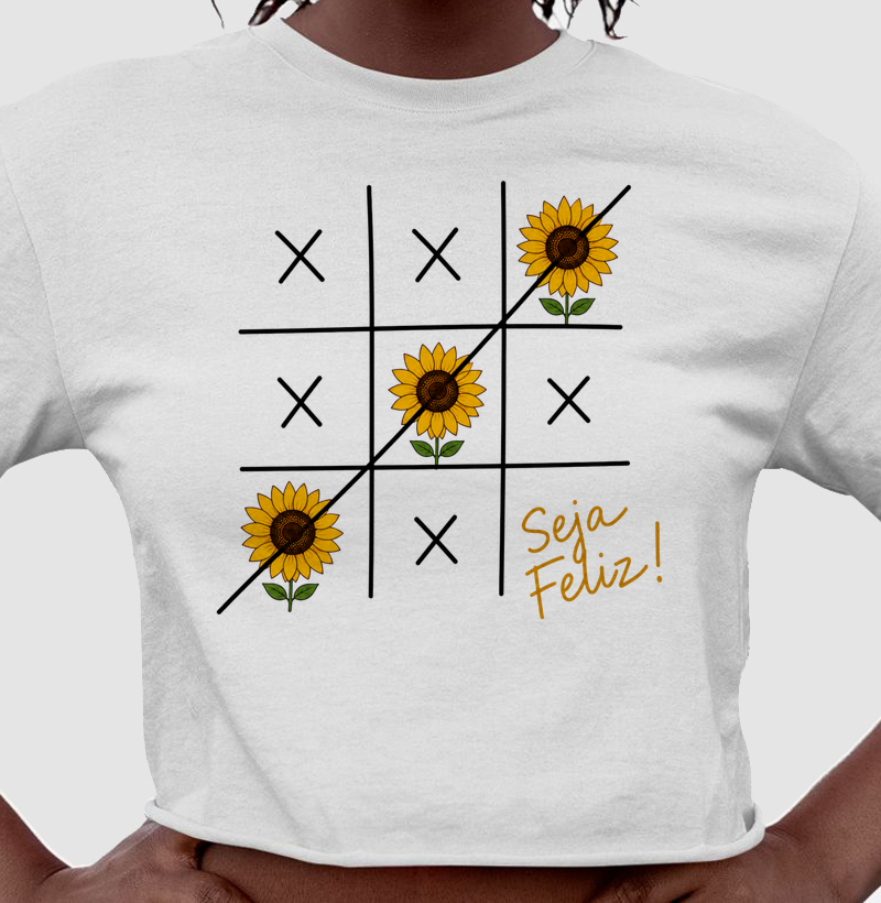 Camiseta Seja Feliz Girassol