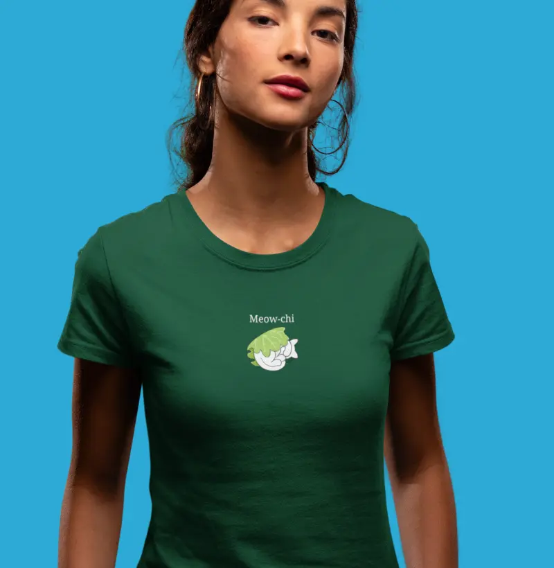 Camiseta Adulto Meow-chi Preta Pin by Giovanna Sgarbi