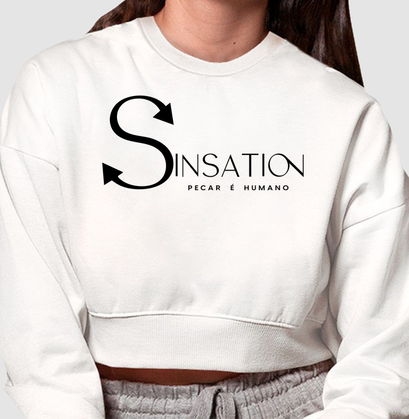 Cropped Moletom -  Sinsation - Logo in Black - 