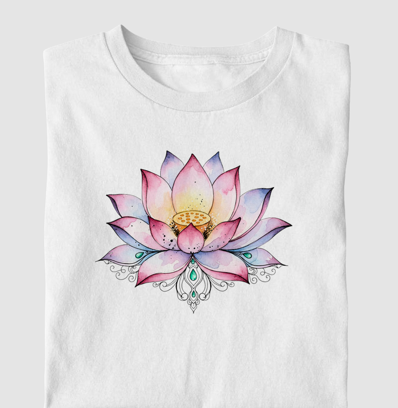 Flor de Lótus - Aquarela