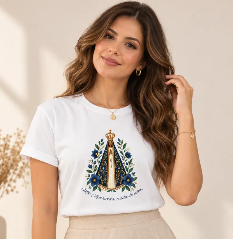 T-shirt Clássica Unissex - Mãe Aparecida - Camiseta