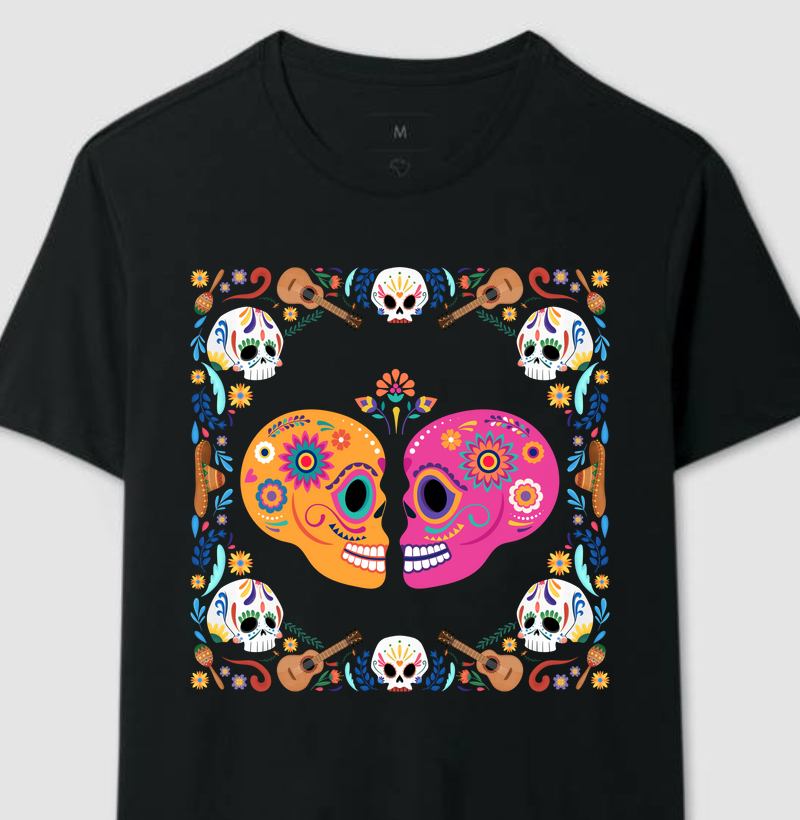 Coleção Caveiras Mexicanas - Laranja + Rosa + Mosaico