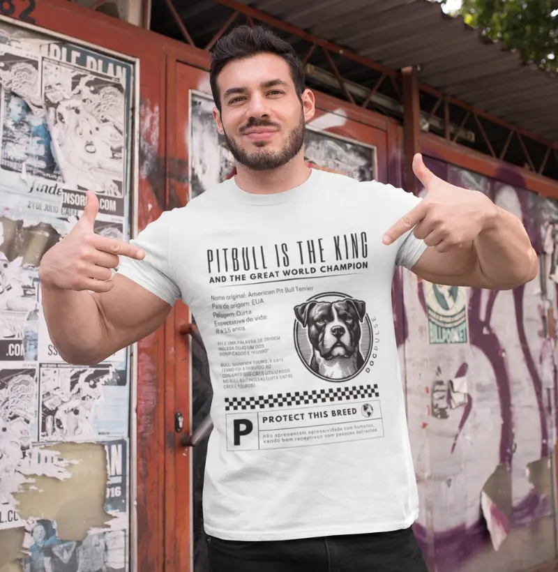 Camiseta Dog Pulse Pitbull Is The King – Brave Heart