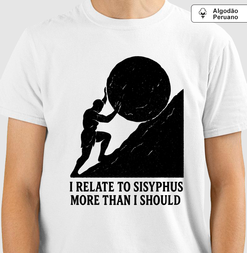 Camiseta Premium Algodão Tanguis Filosofia Sísifo Albert Camus