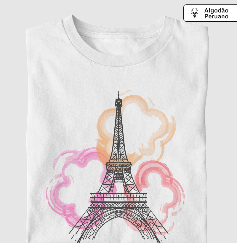 Camiseta Viagem - Torre Eiffel Flores