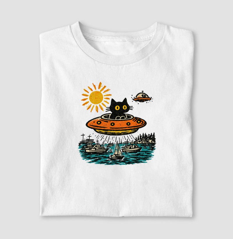 Camiseta Gato de Outro Mundo