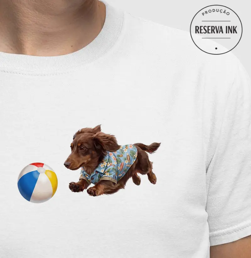 Dachshund Marrom Pelo Longo - Férias