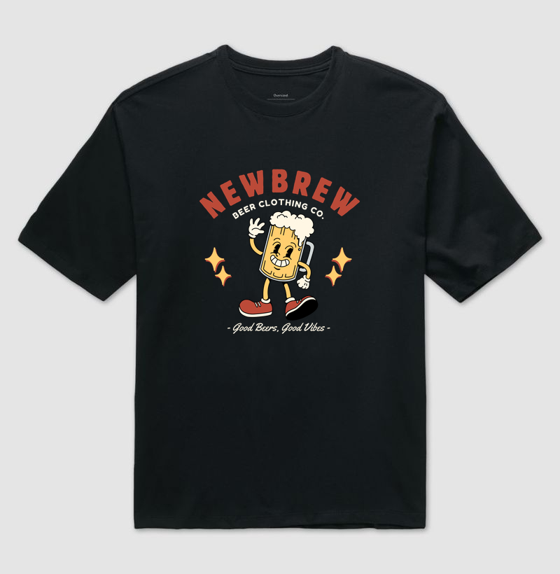 Good Beers, Good Vibes - New Brew - Camiseta Oversized