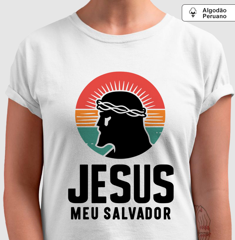 Camiseta Jesus meu Salvador Algodão Peruano
