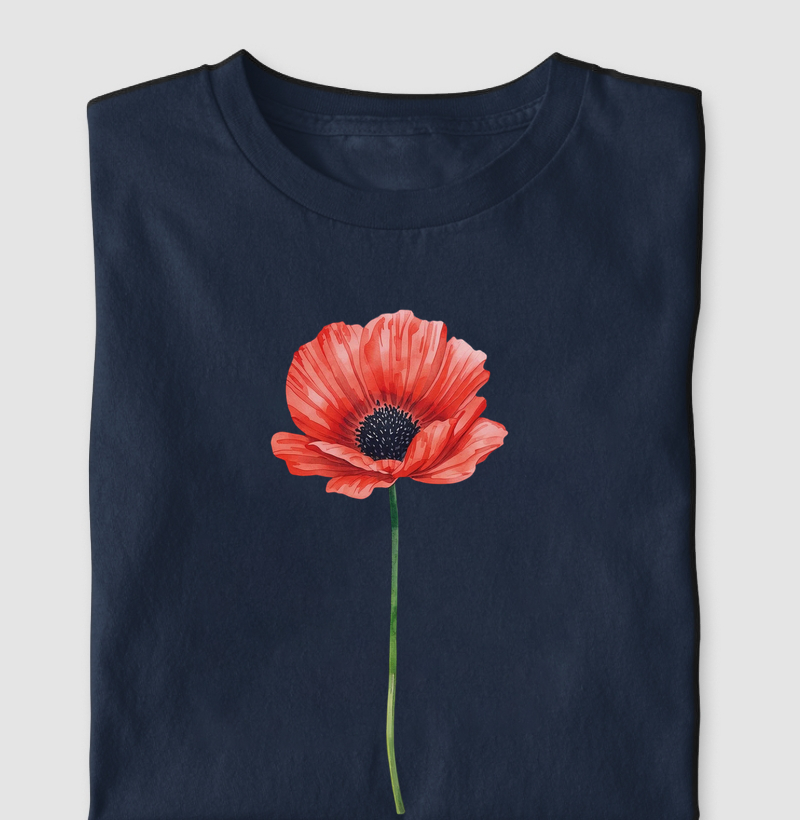 Poppy Bloom - Camiseta Algodão Premium - Camiseta