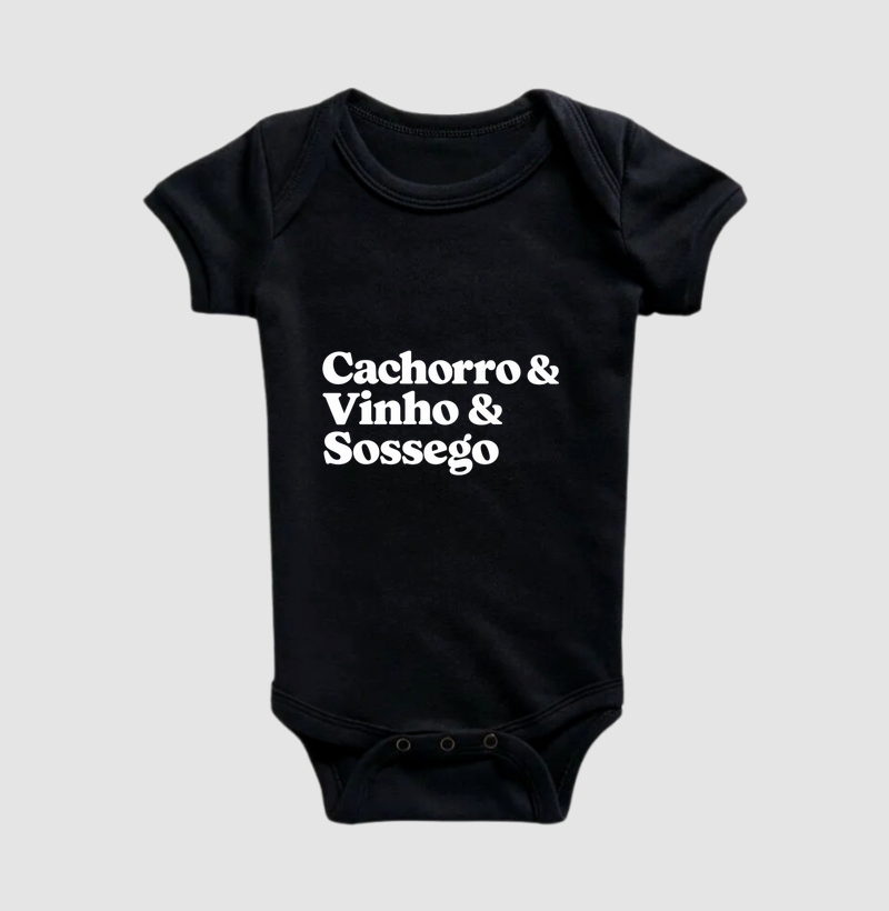 Cachorro & Vinho & Sossego - Body Infantil