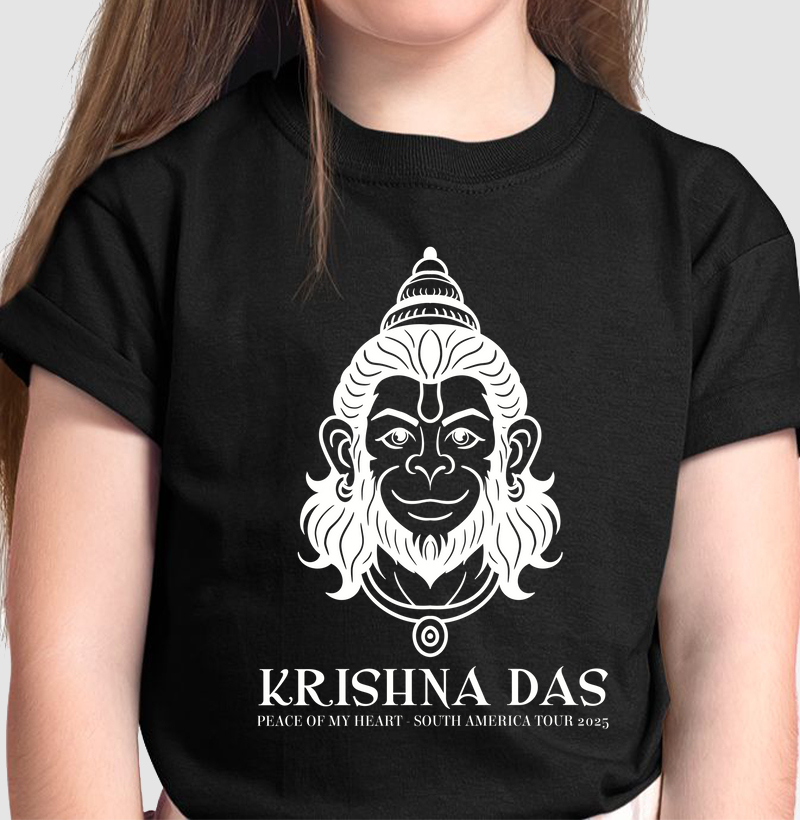 Hanuman Head - Camiseta Infantil - Estampa Branca