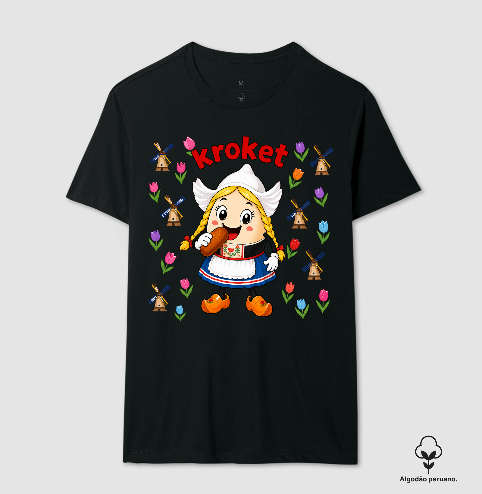 Egg Kroket - Holanda   - Camiseta Algodão Peruano