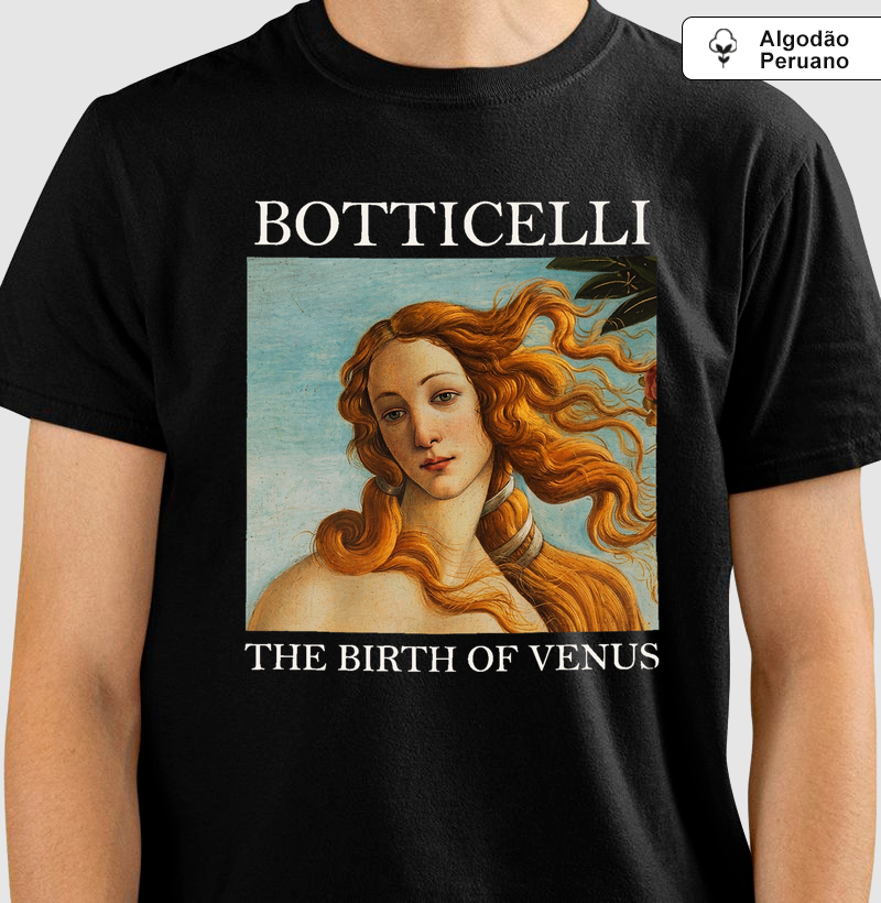 Camiseta Sandro Botticelli – O Nascimento de Vênus (The Birth of Venus) | Algodão Premium 
