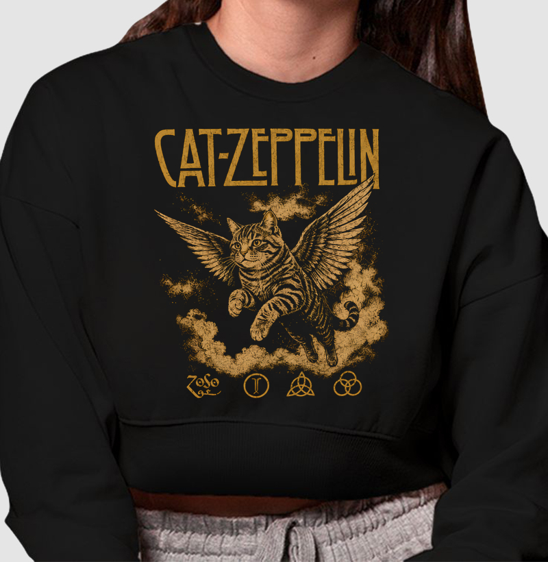 Cat-Zeppelin 2 - Cropped Moletom