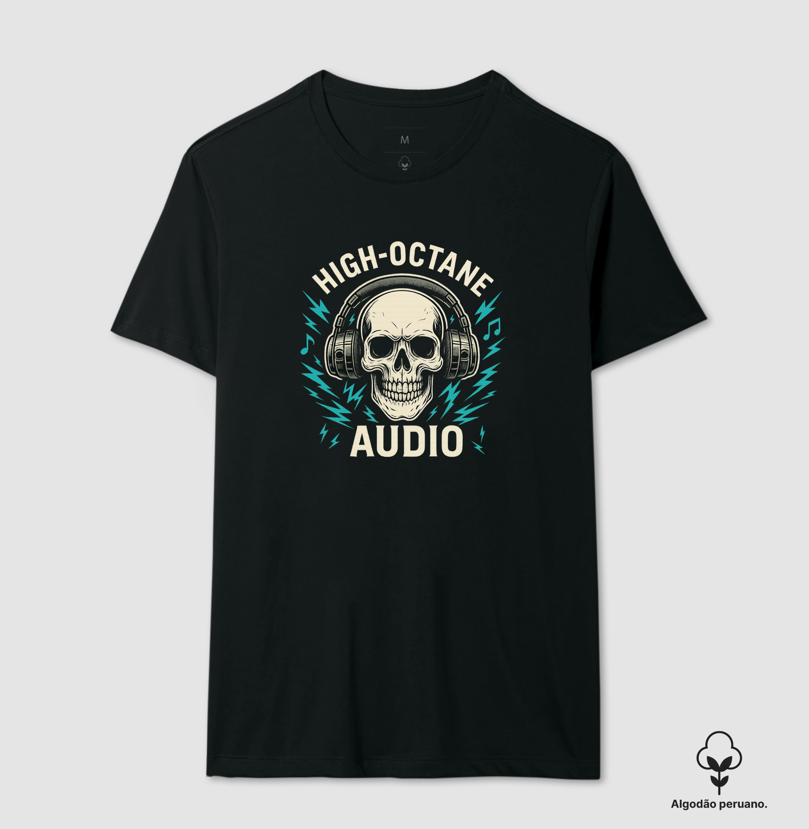 camiseta-garage-motors-kustom-high-octane-audio-caveira-headphones-rock