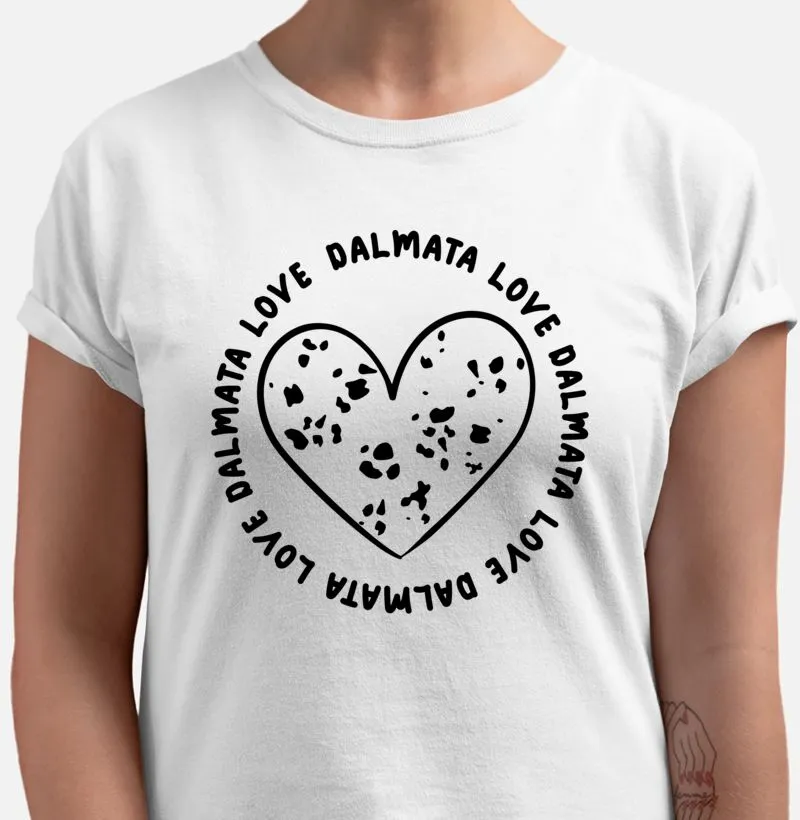 Camiseta Dalmata Coração