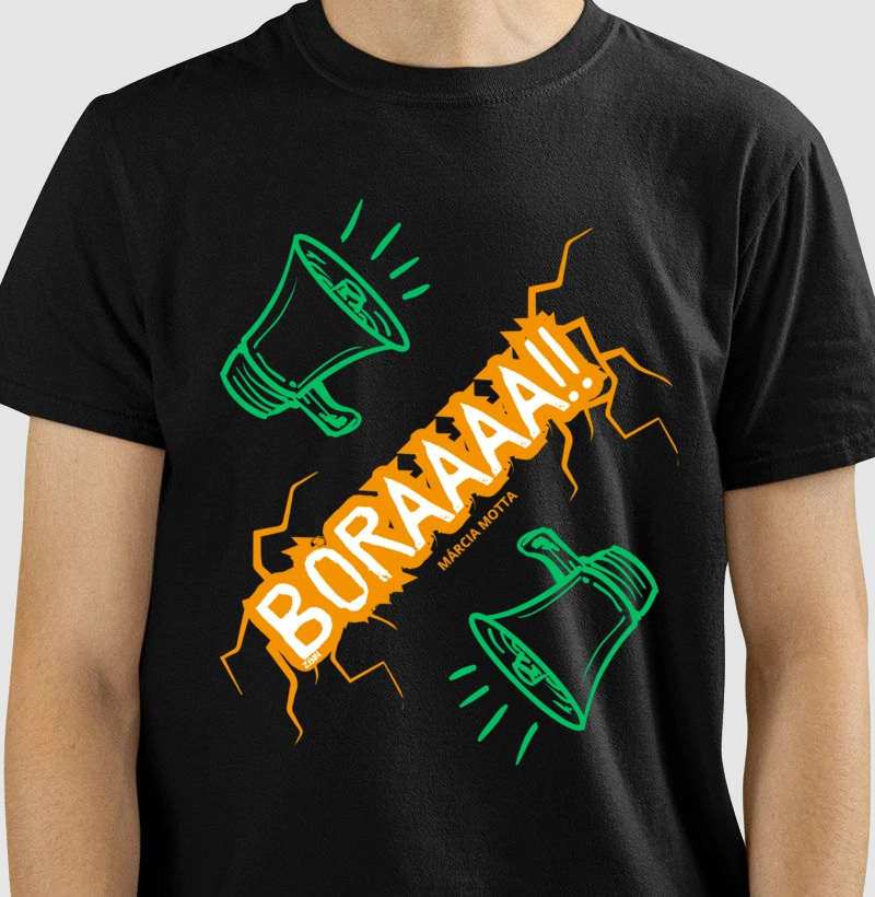 CAMISETA FRASES - INSTRUTORES - MARCIA MOTTA - TEXTO LARANJA