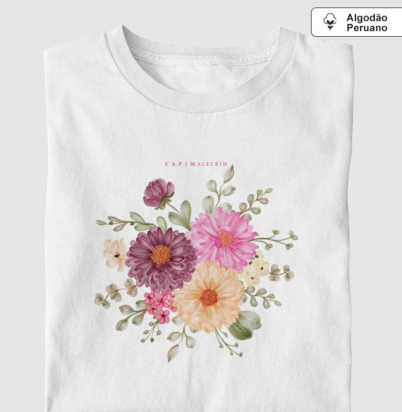 T-shirt Primavera Encantada - Algodão Peruano