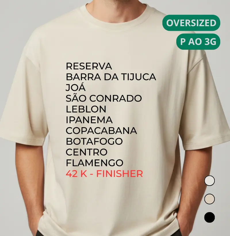 Camiseta Oversized Maratona - Percurso Maratona Rio 26