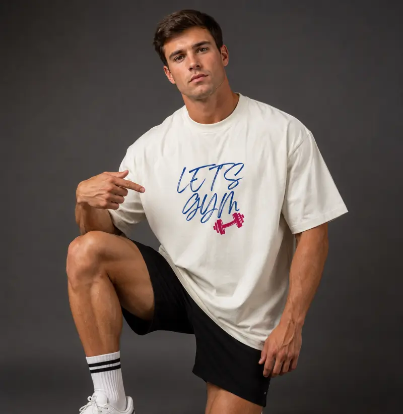 Camiseta Oversized LET'S GYM – TRN | Streetwear Fitness para Academia e Lifestyle
