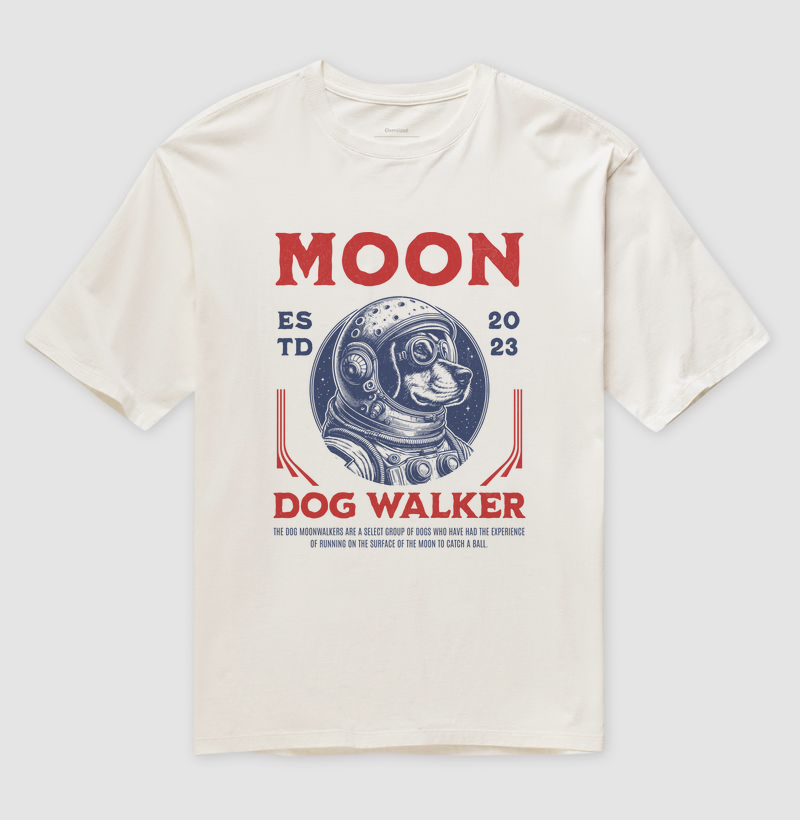 Camiseta Oversized Cachorro Astronauta