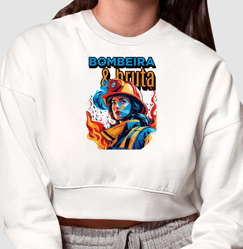 Cropped Moletom - Super FireGirl - Bombeira e Bruta