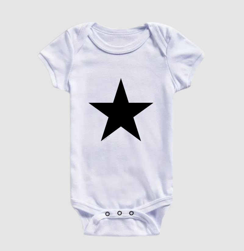 Estrela Noir Body Infantil – Algodão Premium