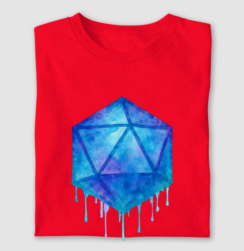 Icosaedro Aquarela – Arte Geométrica Fluida