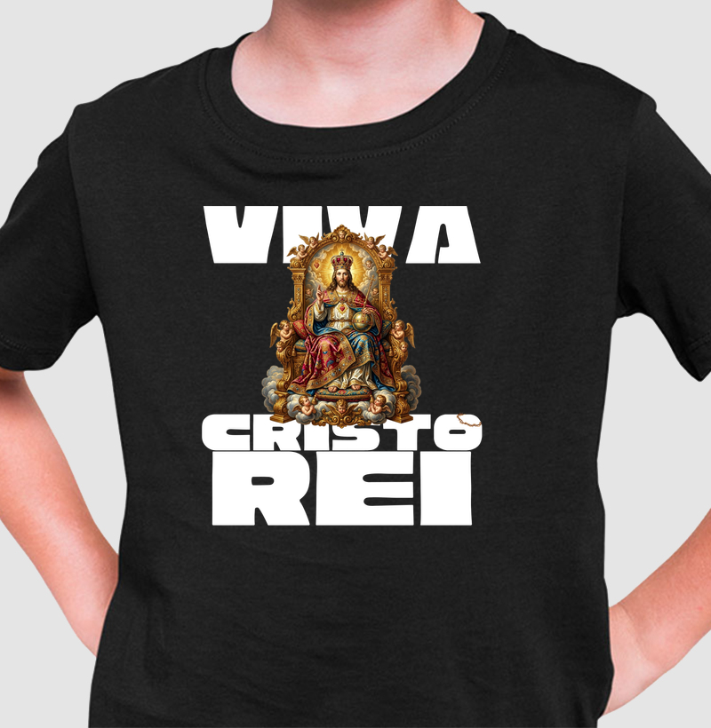 Viva Cristo Rei - Camiseta Católica Infantil