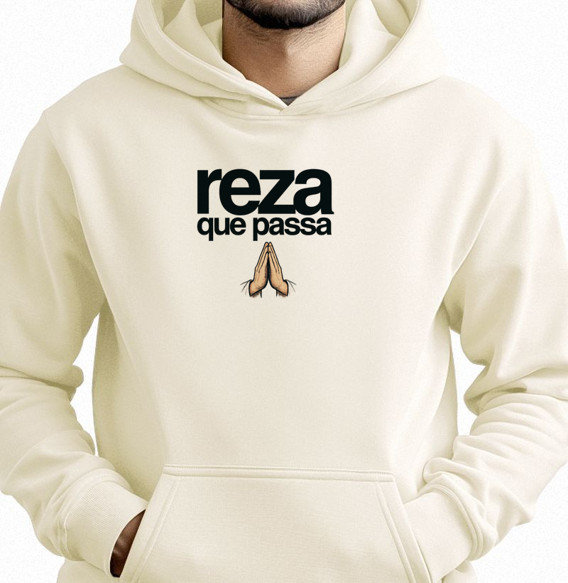 Moletom com Capuz Católico Reza Que Passa - Hoodie Moletom