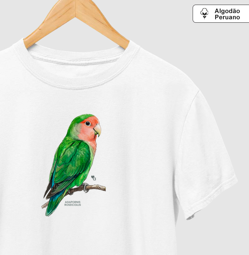 Aves - Agapornis Roseicollis - Algodão Peruano