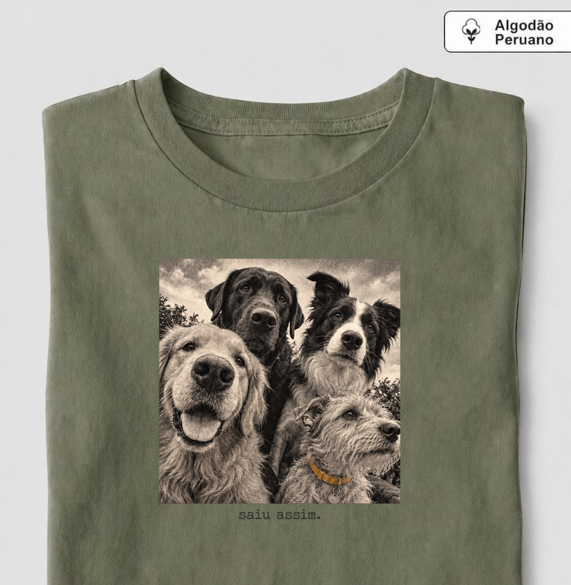 Camiseta saiu assim - Camiseta Algodão Peruano