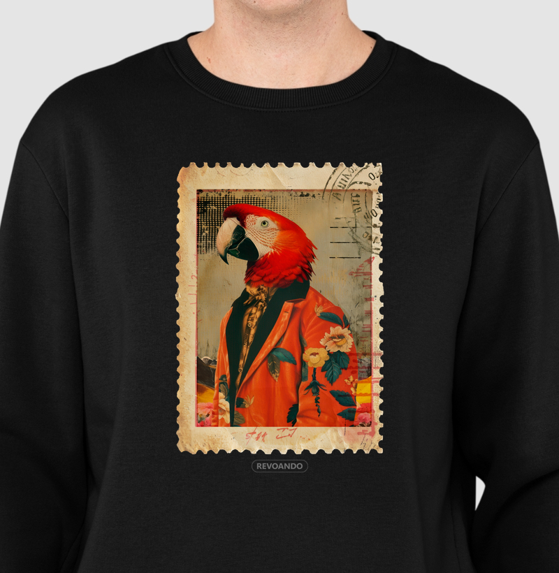 Aves em selo - Arara - Moletom