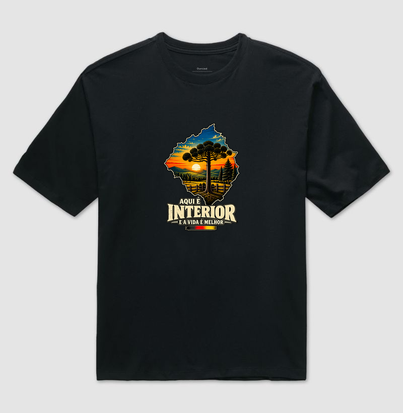 Aqui é interior — e a vida é melhor - Camiseta Oversized