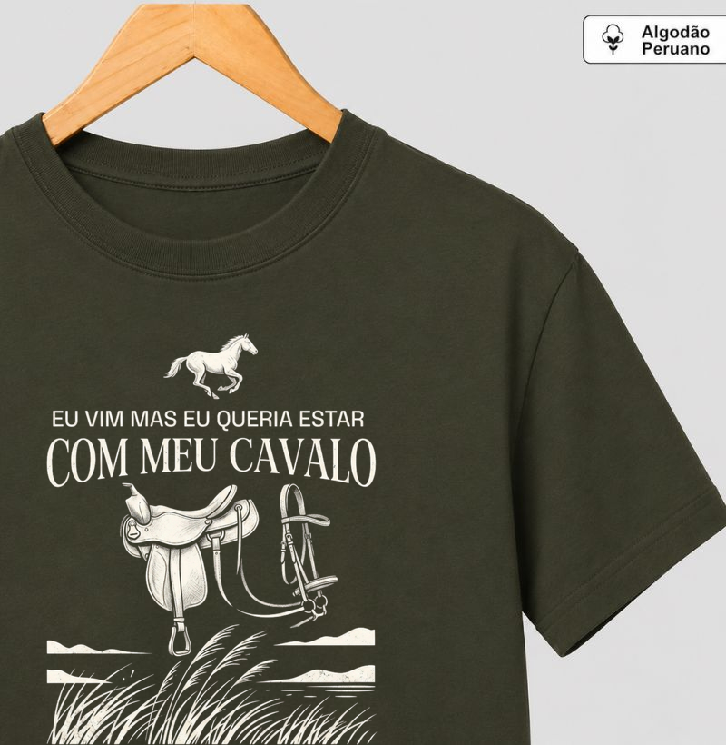 Paixão por cavalos - Camiseta Algodão Peruano