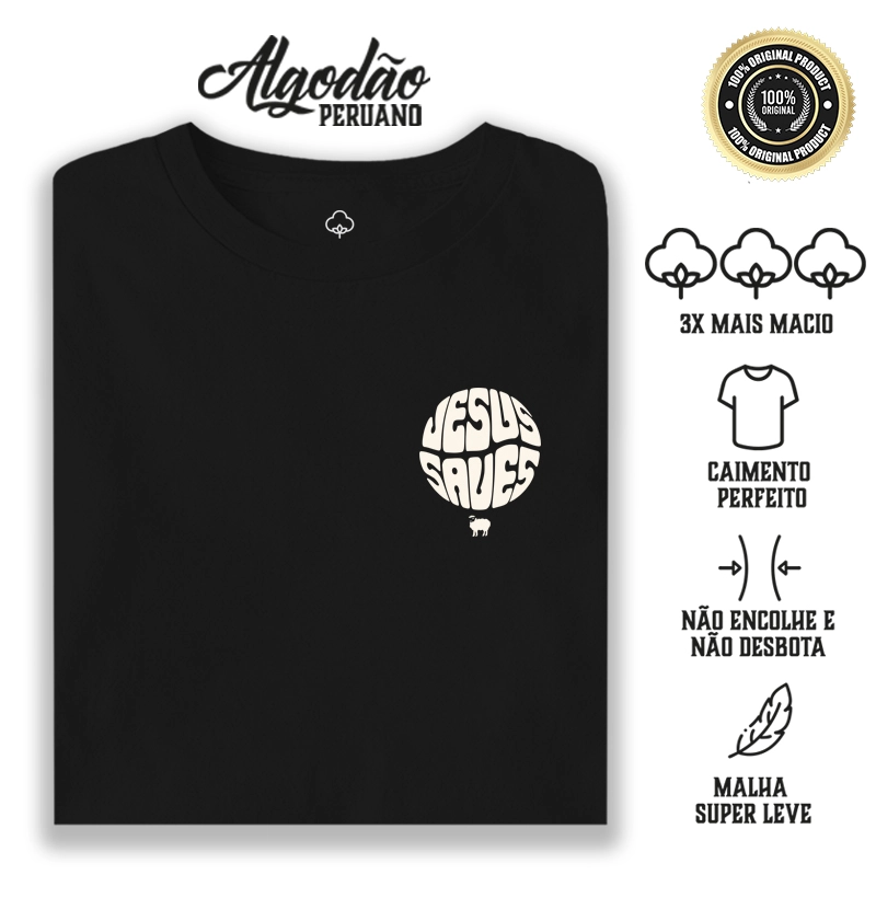 Jesus Saves God Bless - Algodão Peruano