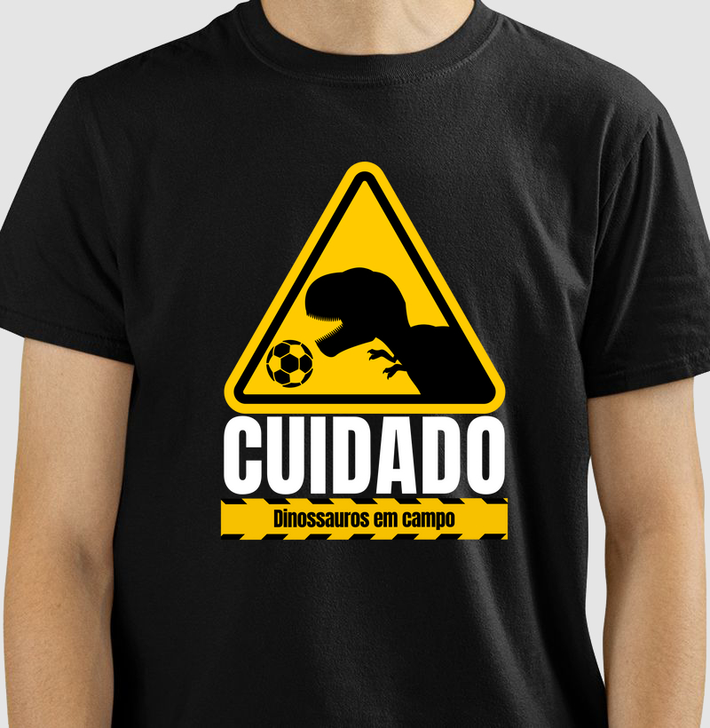Cuidado. Dinossauros em campo.  