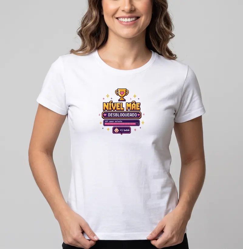 Nível Mãe Desbloqueado - Blusa Feminina Estampada Cor Branca