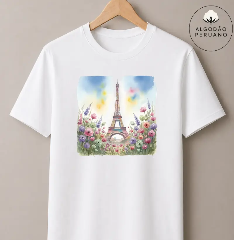 Camiseta Algodão Peruano - Jardim de Paris